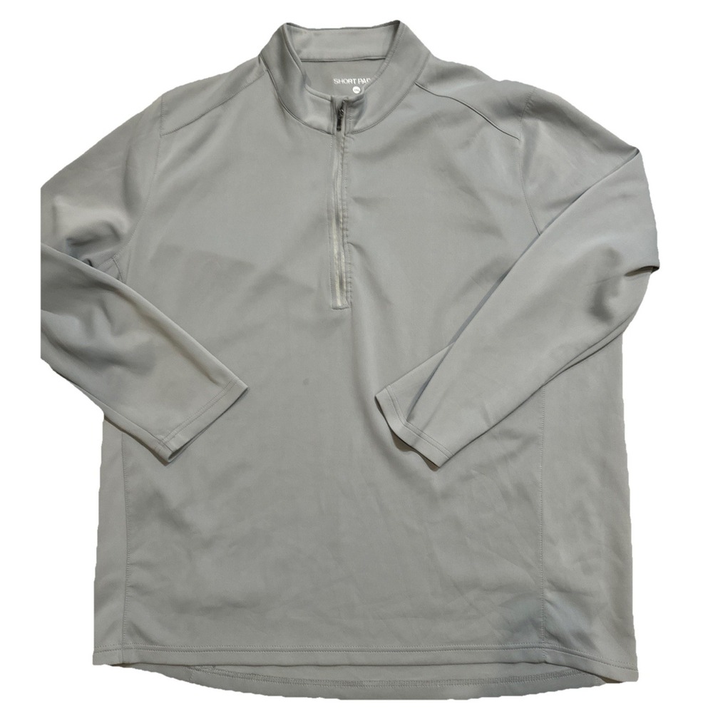 Short Par 4 Men's Golf Jacket Pullover 1/4 Zip Gray XXL